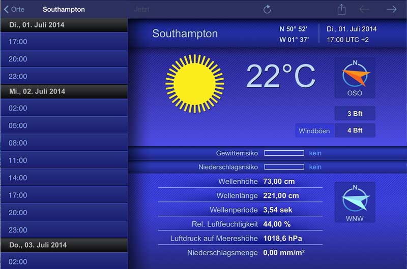 Wetter Apps Seewetter für Bootsfahrer 02